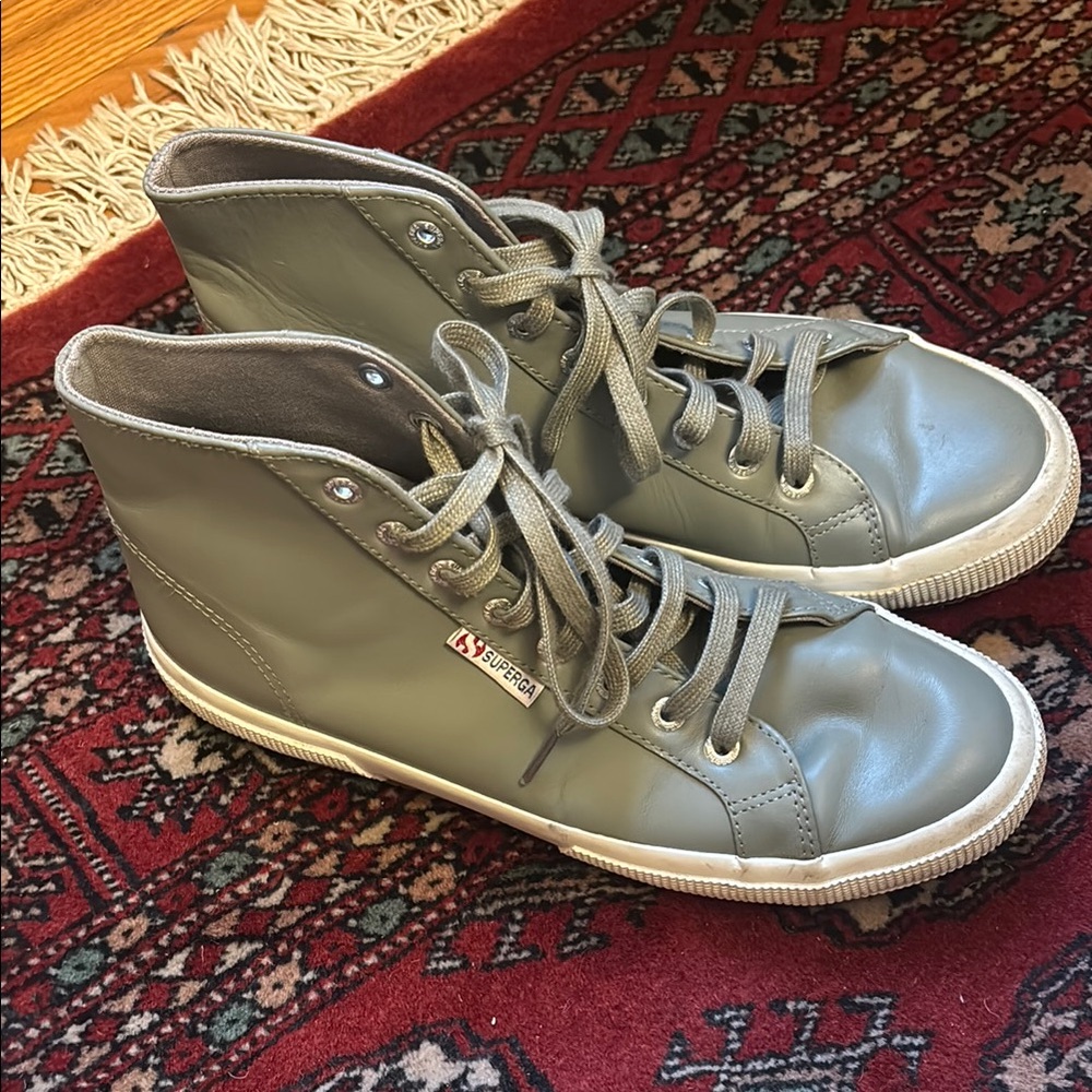 Superga Grey High-Top Sneakers